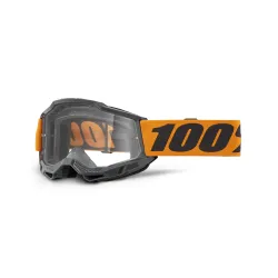 100%, STRATA 2 Goggle Neon Orange - Clear Lens, ADULT