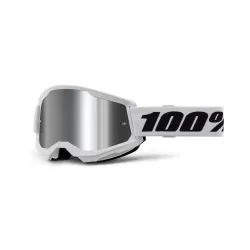 100%, STRATA 2 Goggle White - Mirror Silver Lens, ADULT