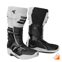 Shot, BOOTS RACE 8 WHITE BLACK CHROME, ADULT